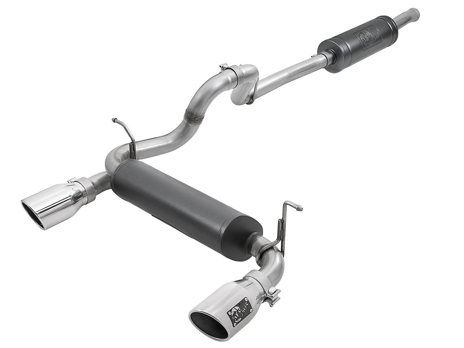 Rebel Series 2-1/2 Inch 304 Stainless Steel Cat-Back Exhaust w/ Polished Tips Jeep Wrangler (Jl) 18-26 V6-3.6L aFe Power