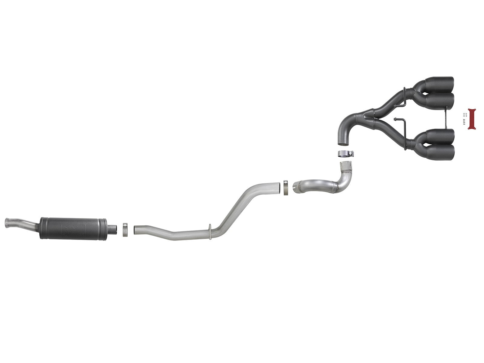 Rebel Series 2-1/2 Inch 304 Stainless Steel Cat-Back Exhaust System w/ Black Tip Jeep Wrangler (Jl) 18-26 V6-3.6L Rear center aFe Power