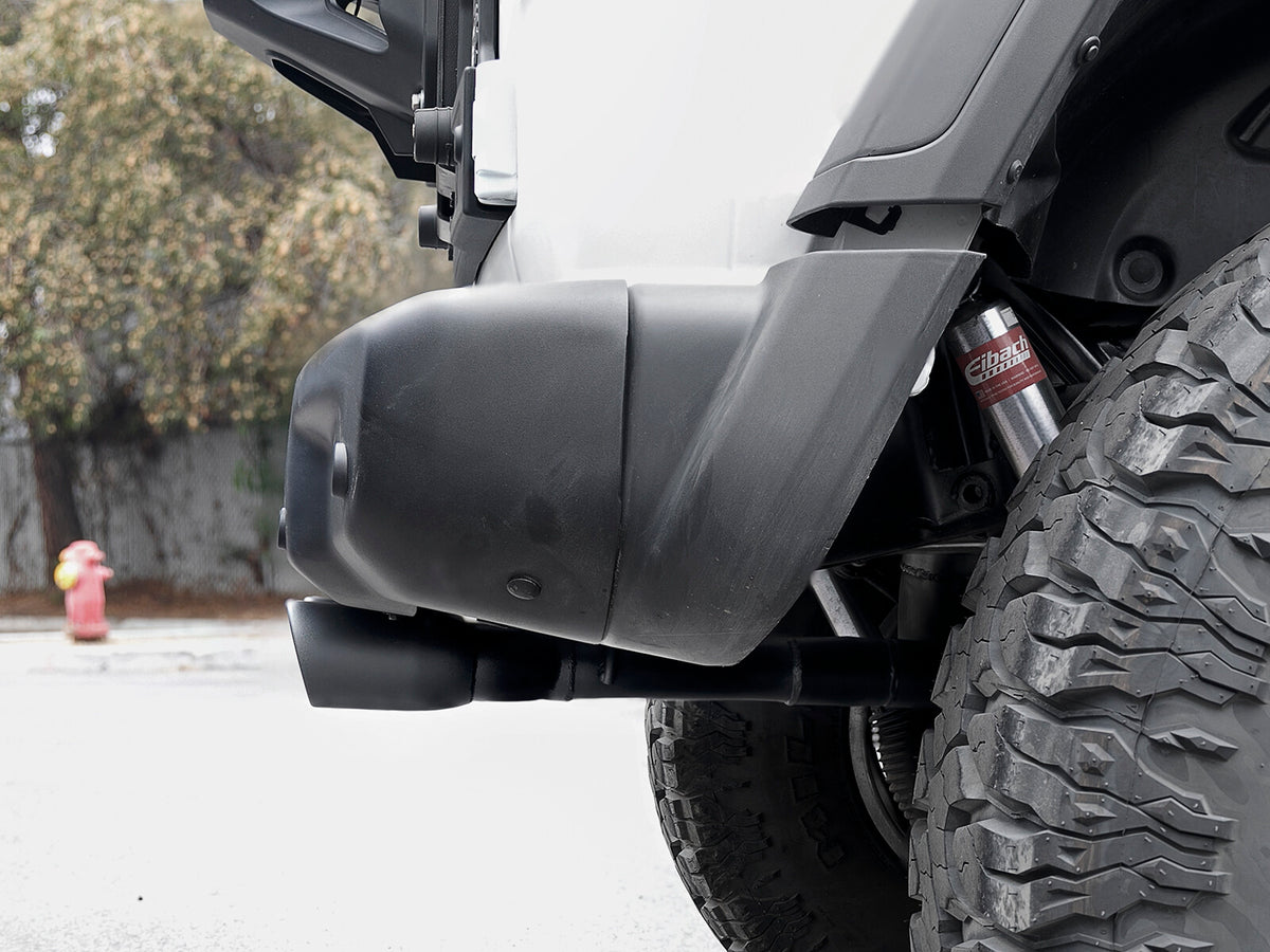 Rebel Series 2-1/2 Inch 304 Stainless Steel Cat-Back Exhaust System w/ Black Tip Jeep Wrangler (Jl) 18-26 V6-3.6L Rear center aFe Power