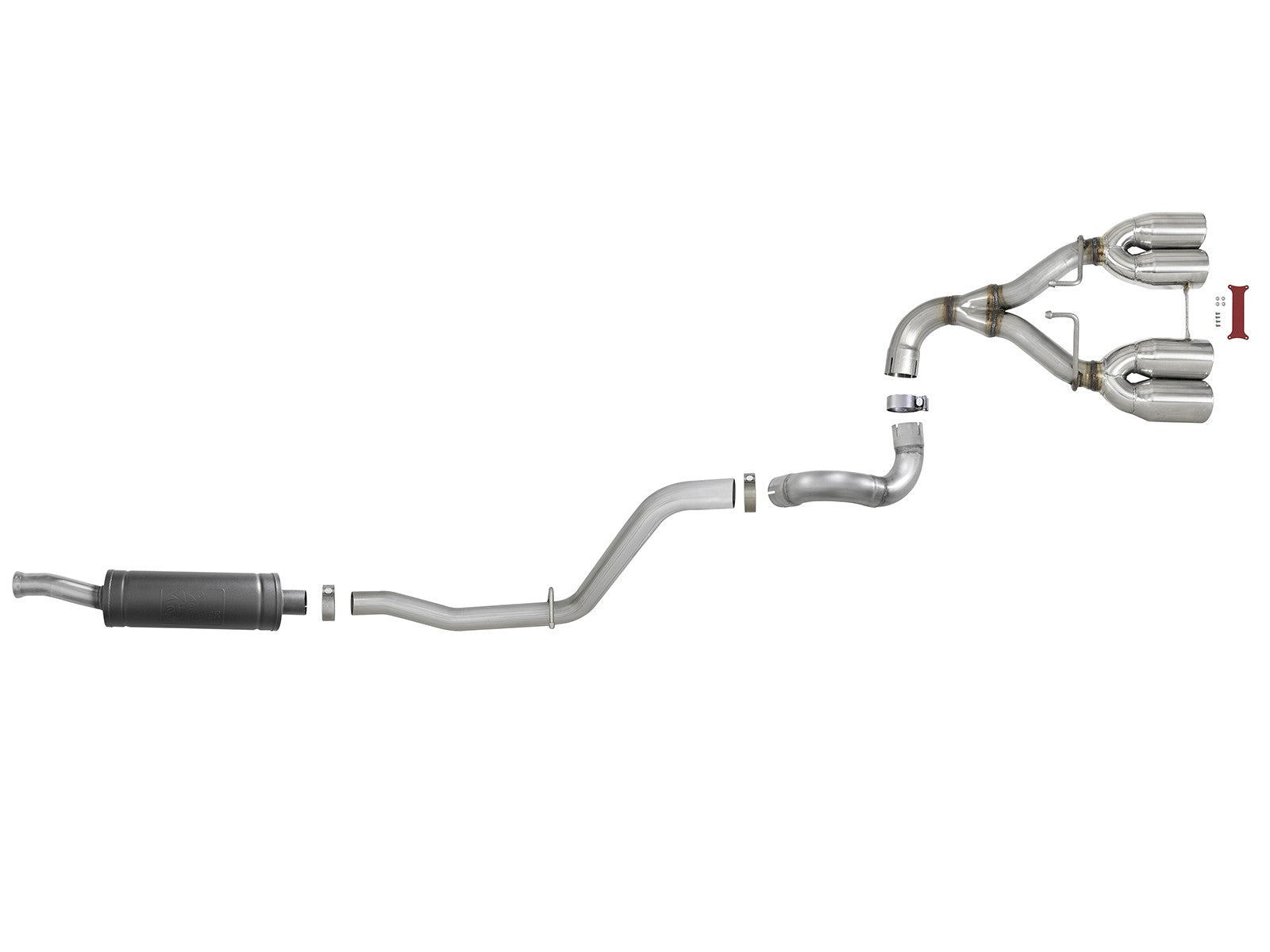 Rebel Series 2-1/2 Inch 304 Stainless Steel Cat-Back Exhaust w/ Polished Tip Jeep Wrangler (Jl) 18-26 V6-3.6L Rear center aFe Power
