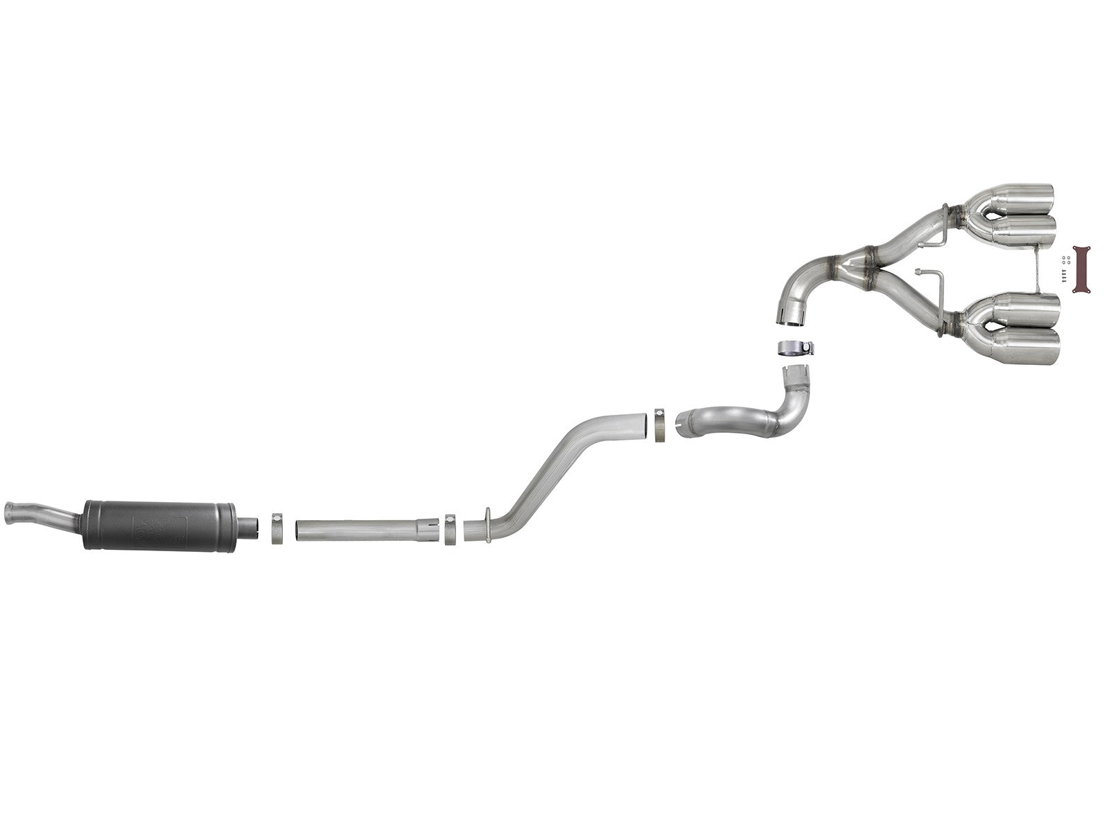 Rebel Series 2-1/2 Inch 304 Stainless Steel Cat-Back Exhaust w/ Polished Tip Jeep Wrangler (Jl) 18-26 V6-3.6L Split rear aFe Power