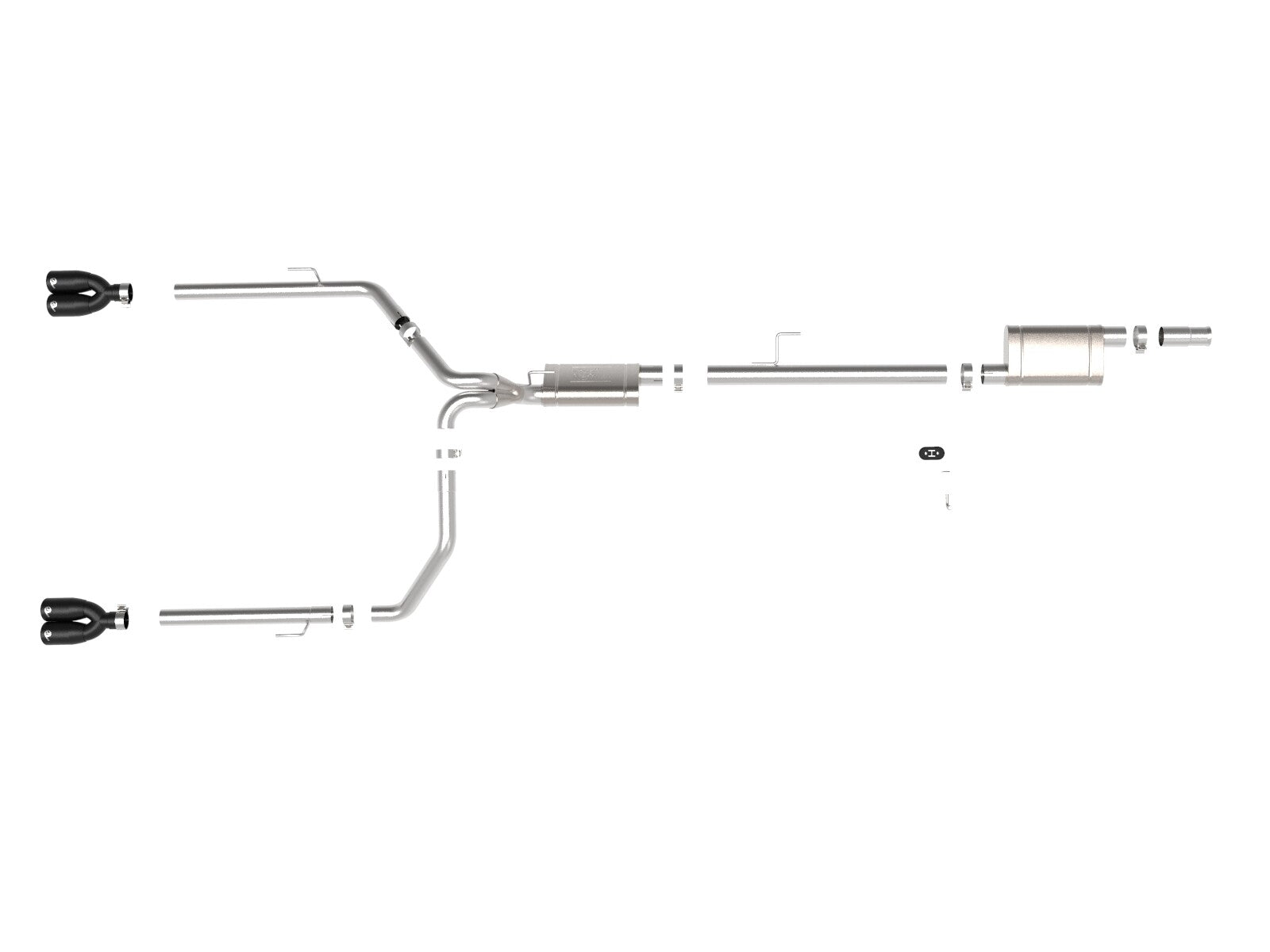 Vulcan Series 3 Inch to 2-1/2 Inch 304 Stainless Steel Cat-Back Exhaust System Black Jeep Gladiator (Jt) 20-26 V6-3.6L aFe Power