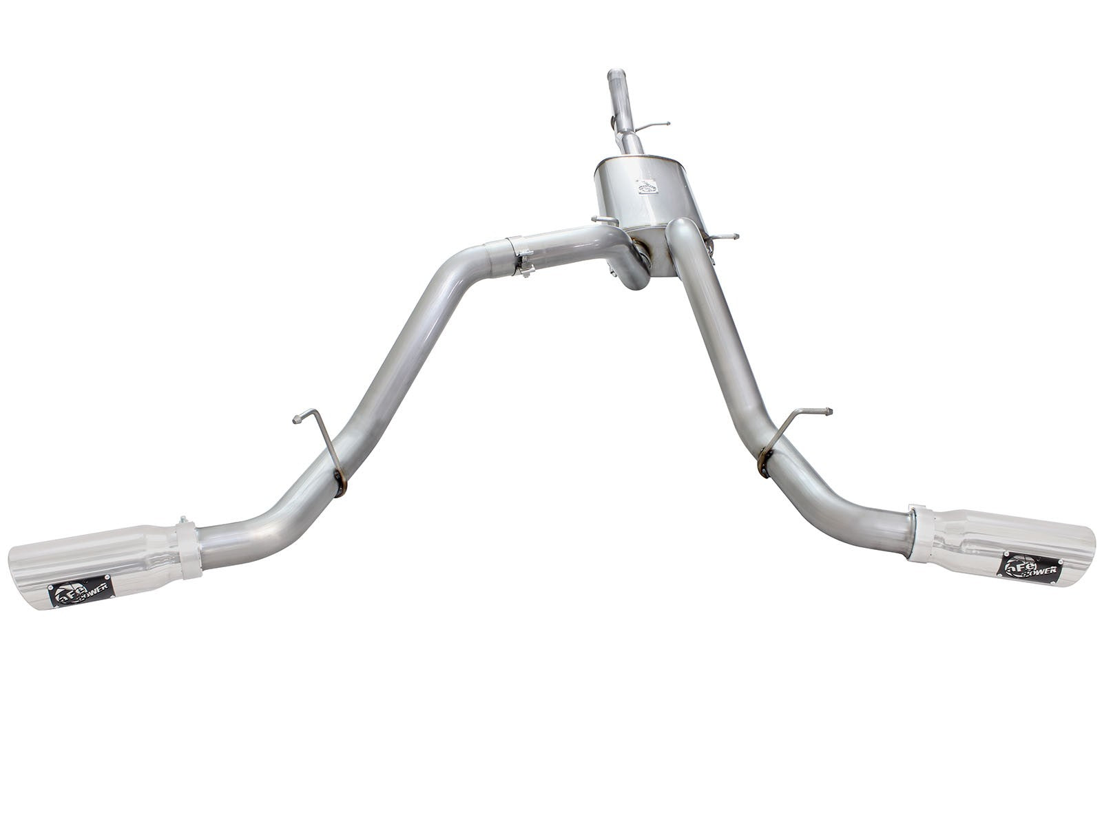 Mach Force-Xp 3 Inch 409 Stainless Steel Cat-Back Exhaust System w/Polished Tip GM Silverado/Sierra 1500 09-18 / Silverado Ld/Sierra Limited 2019 V6-4.3/V8-4.8/5.3L 17 Pounds Per Foot Torque Gain aFe Power