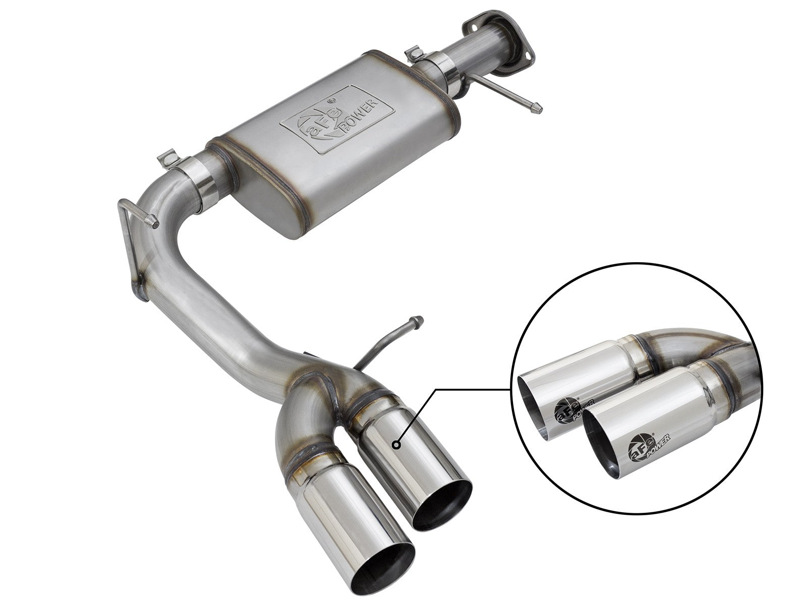 Rebel Series 3 Inch 409 Stainless Steel Cat-Back Exhaust System w/ Tip GM Colorado/Canyon 15-22 L4-2.5L/15-16 V6-3.6L aFe Power