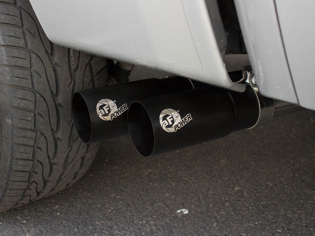 Rebel Series 3 Inch to 2-1/2 Inch 409 Stainless Steel Cat-Back Exhaust w/Black Tip Silverado/Sierra 1500 09-18 Crew Cab & Ext Cab V6-4.3/V8-4.8/5.3L aFe Power