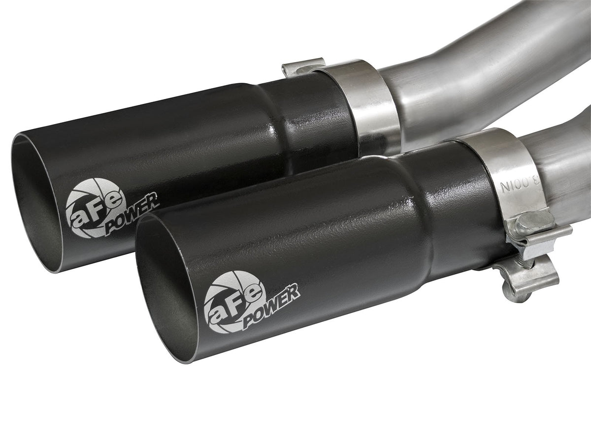 Rebel Series 3 Inch to 2-1/2 Inch 409 Stainless Steel Cat-Back Exhaust w/Black Tip Silverado/Sierra 1500 09-18 Reg Cab/Short Bed V6-4.3/V8-4.8/5.3L aFe Power