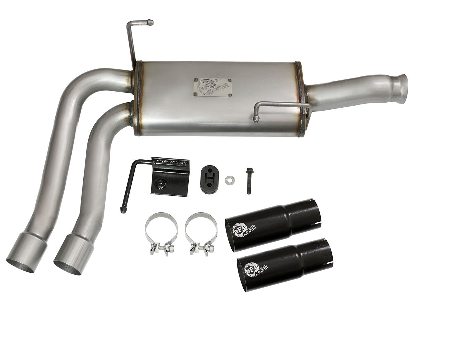 Rebel Series 3 Inch to 2-1/2 Inch 409 Stainless Steel Cat-Back Exhaust w/ Polish Tip Silverado/Sierra 1500 09-18 Reg Cab/Short Bed V6-4.3/V8-4.8/5.3L aFe Power