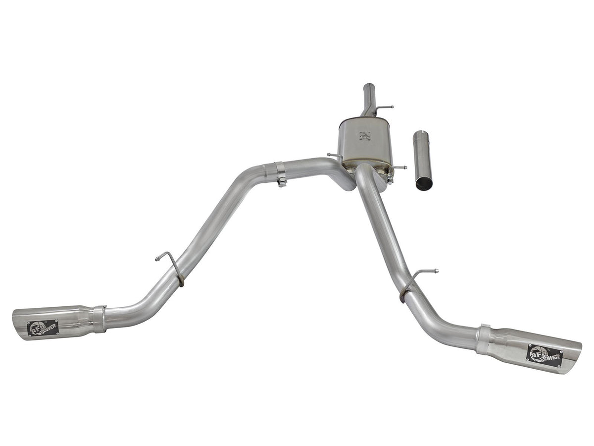 Mach Force-Xp 3 Inch 409 Stainless Steel Cat-Back Exhaust System w/Polished Tip GM Silverado/Sierra 1500 09-18 V6-4.3/V8-4.8/5.3L aFe Power
