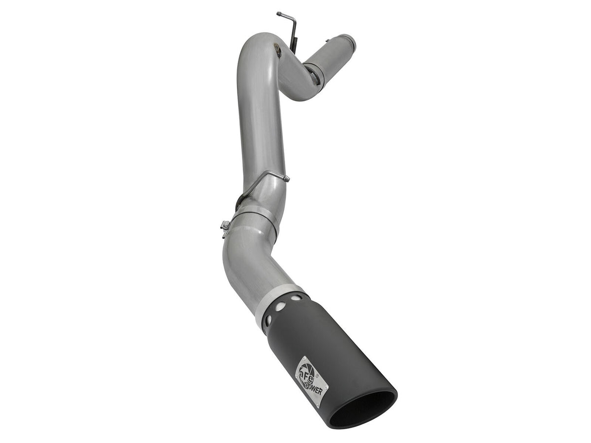 Large Bore-HD 5 Inch 409 Stainless Steel Dpf-Back Exhaust System w/Black Tip GM Diesel Trucks 2016 V8-6.6L (td) Lml aFe Power