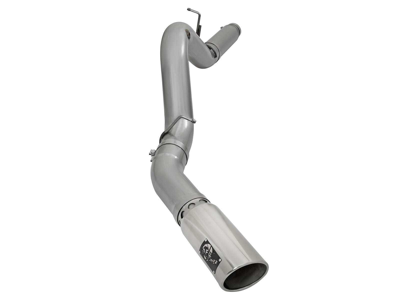 Large Bore-HD 5 Inch 409 Stainless Steel Dpf-Back Exhaust System w/ Tip GM Diesel Trucks 2016 V8-6.6L (td) Lml aFe Power