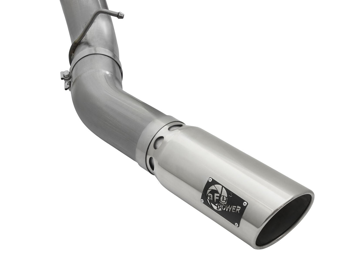 Large Bore-HD 5 Inch 409 Stainless Steel Dpf-Back Exhaust System w/Polished Tip GM Diesel Trucks 2016 V8-6.6L (td) Lml aFe Power