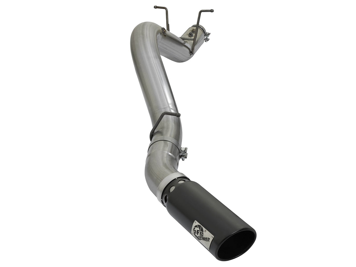 Large Bore-HD 4 Inch 409 Stainless Steel Dpf-Back Exhaust System w/Black Tip GM Diesel Trucks 17-19 V8-6.6L (td) L5P aFe Power
