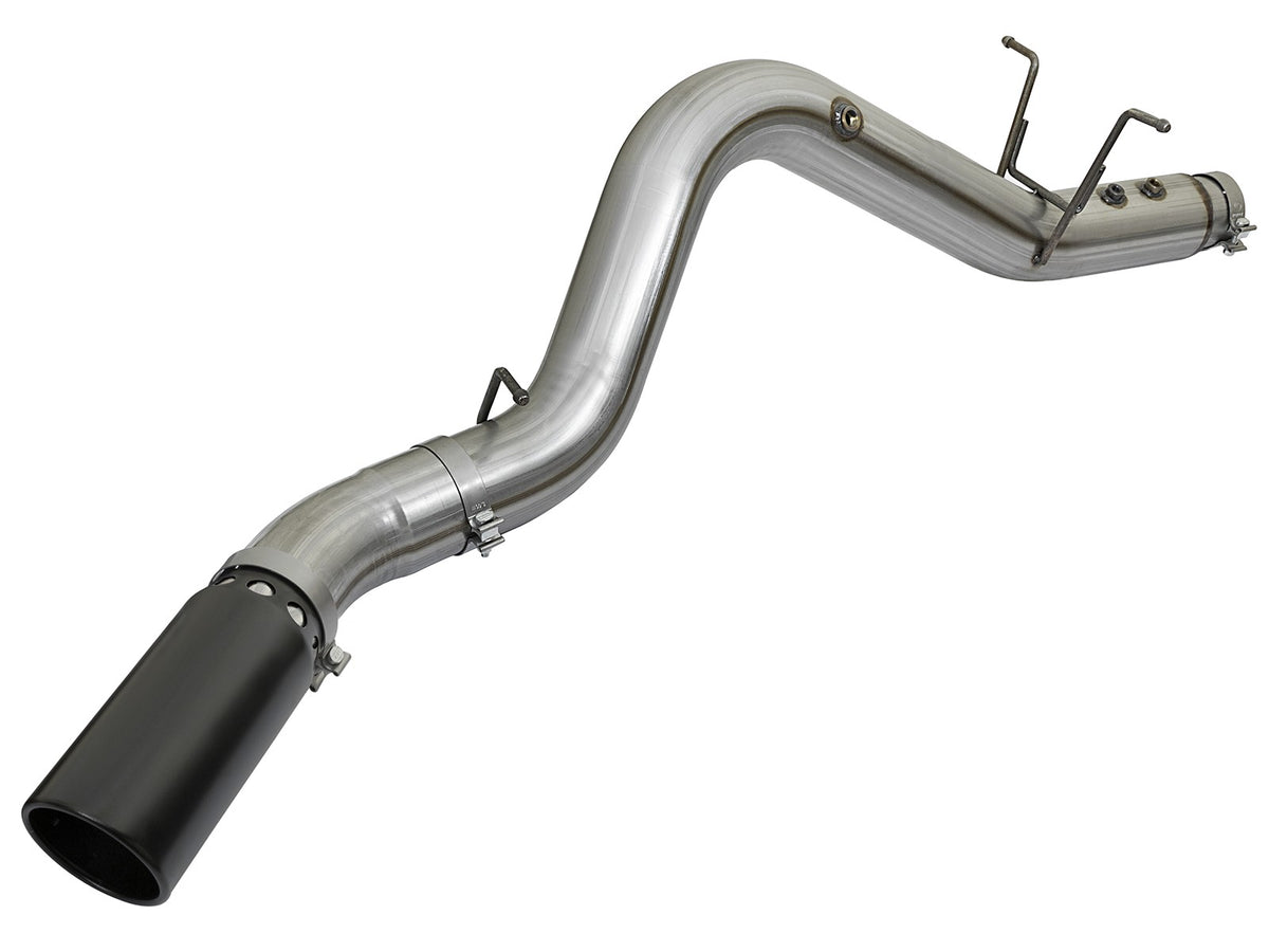 Large Bore-HD 4 Inch 409 Stainless Steel Dpf-Back Exhaust System w/Black Tip GM Diesel Trucks 17-19 V8-6.6L (td) L5P aFe Power
