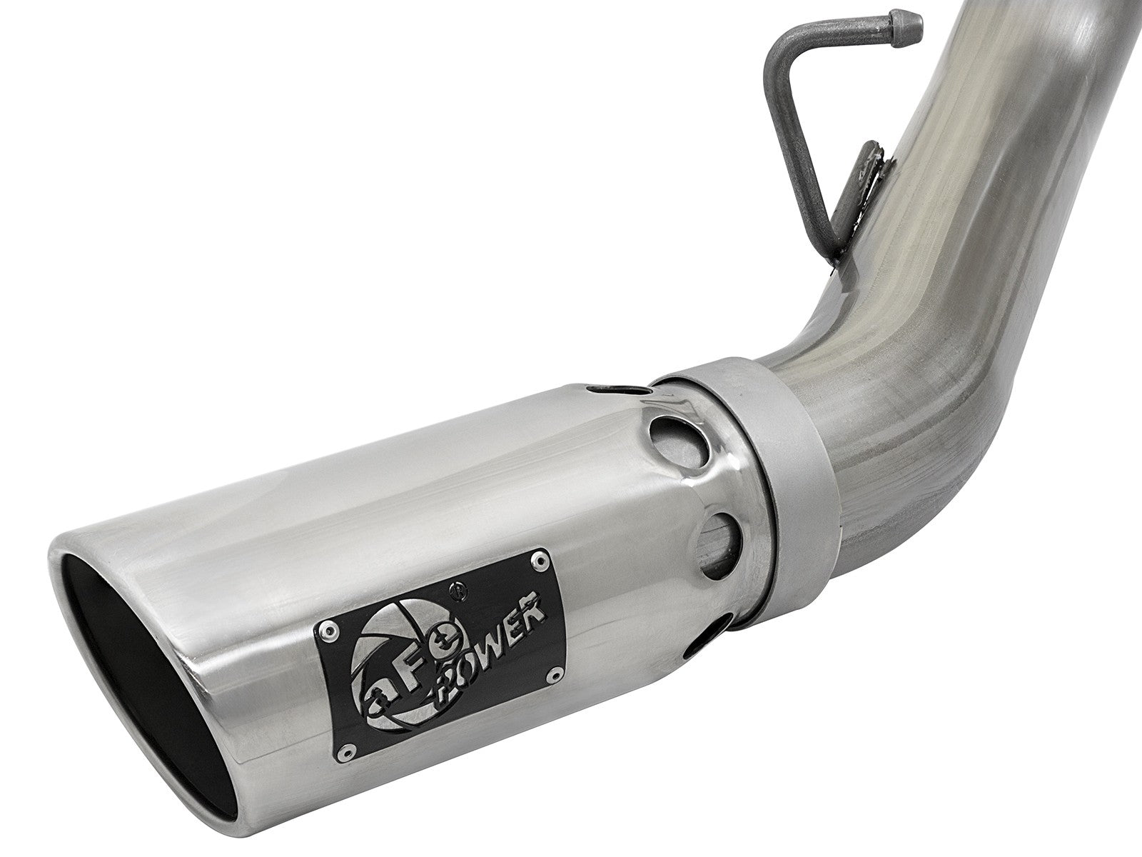 Large Bore-HD 4 Inch 409 Stainless Steel Dpf-Back Exhaust w/Dual Polished Tips GM Diesel Trucks 17-19 V8-6.6L (td) L5P aFe Power
