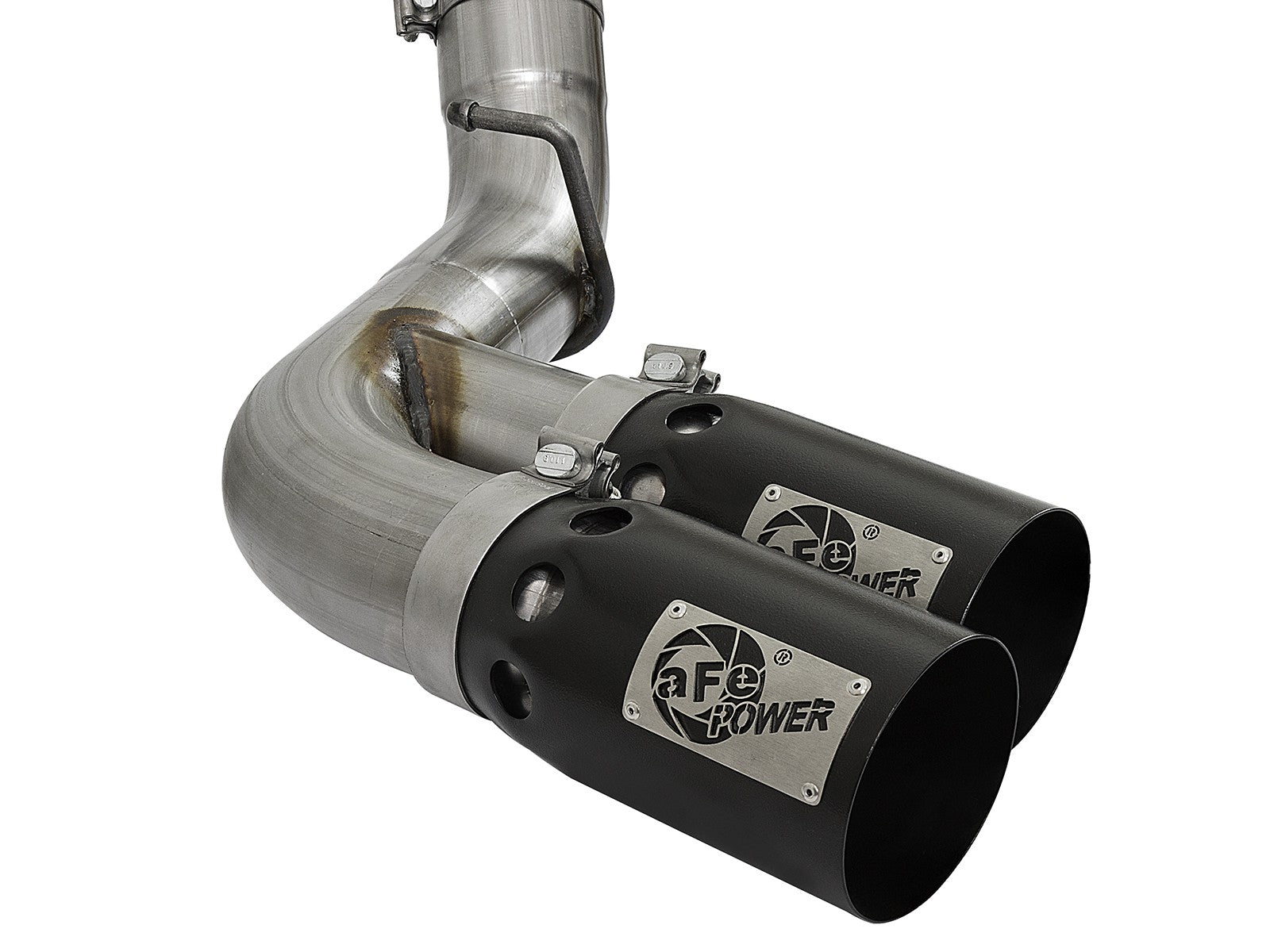 Rebel Xd Series 4 Inch 409 Stainless Steel Dpf-Back Exhaust w/Dual Tips GM Diesel Trucks 17-19 V8-6.6L (td) L5P aFe Power