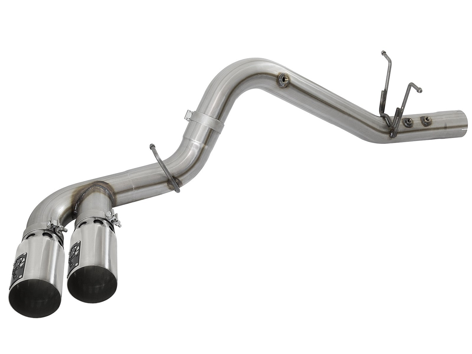 Rebel Xd Series 4 Inch 409 Stainless Steel Dpf-Back Exhaust w/Dual Tips GM Diesel Trucks 17-19 V8-6.6L (td) L5P aFe Power