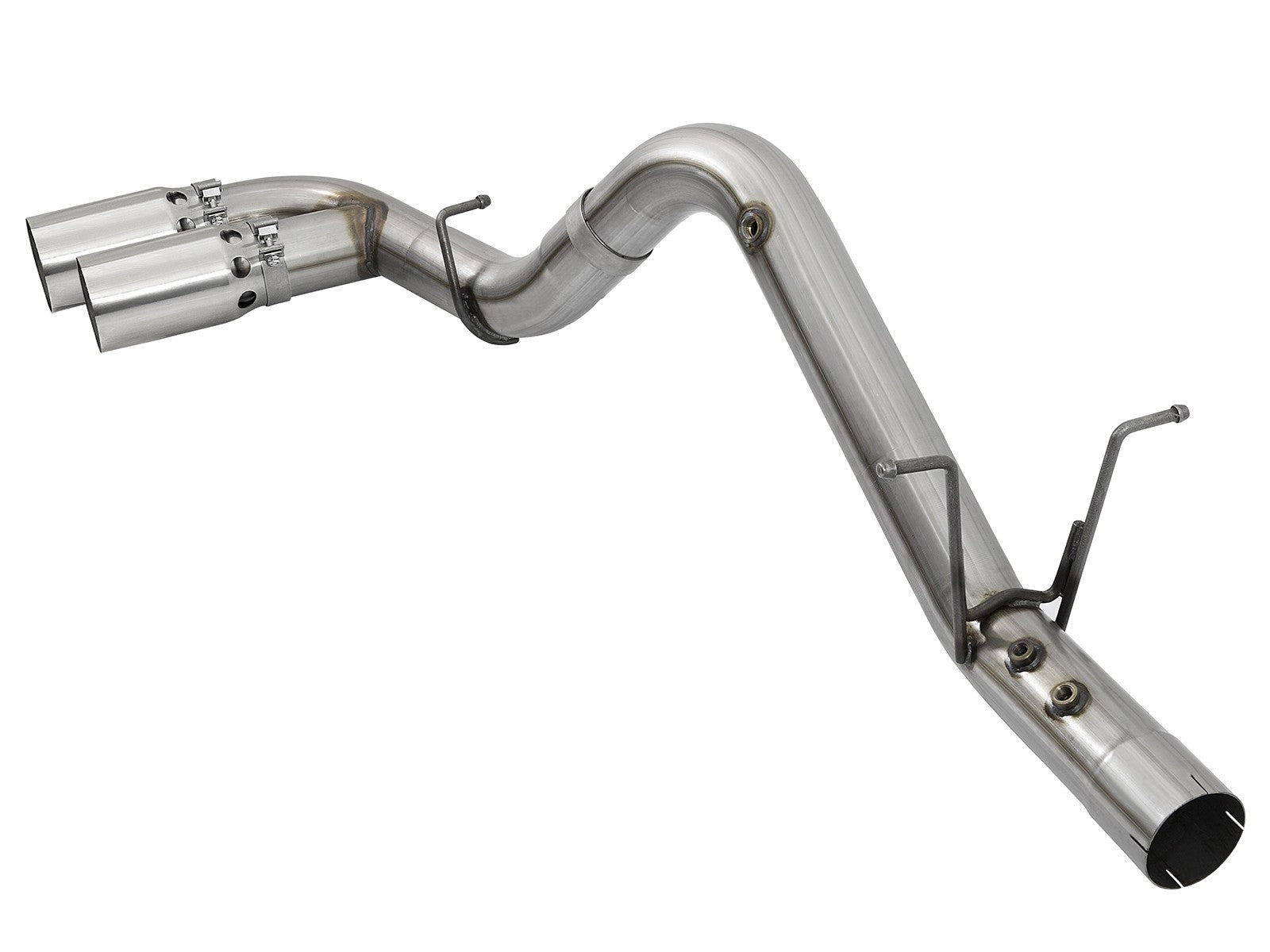 Rebel Xd Series 4 Inch 409 Stainless Steel Dpf-Back Exhaust w/Dual Tips GM Diesel Trucks 17-19 V8-6.6L (td) L5P aFe Power