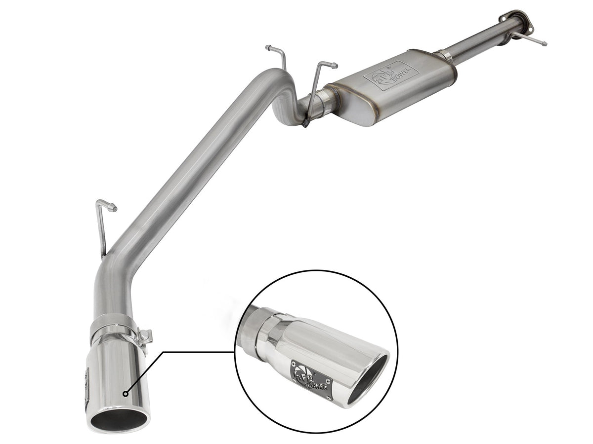 Mach Force-Xp 3 Inch 409 Stainless Steel Cat-Back Exhaust System w/ Polished Tip GM Colorado/Canyon 17-22 V6-3.6L Slant Cut aFe Power