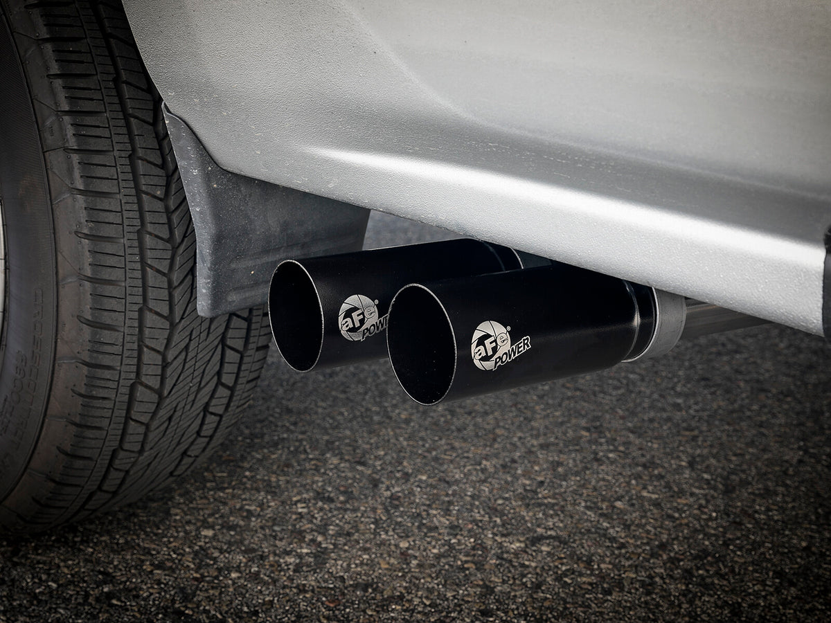 Rebel Series 3 Inch to 2-1/2 Inch 409 Stainless Steel Cat-Back Exhaust w/ Black Tip GM Silverado/Sierra 1500 09-18 / Silverado Ld/Sierra Limited 2019 V6-4.3/V8-4.8/5.3L aFe Power