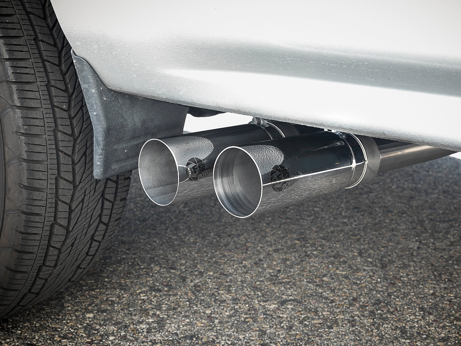 Rebel Series 3 Inch to 2-1/2 Inch 409 Stainless Steel Cat-Back Exhaust w/ Polish Tip Silverado/Sierra 1500 09-18 Crew Cab/Long Bed V6-4.3/V8-4.8/5.3L aFe Power