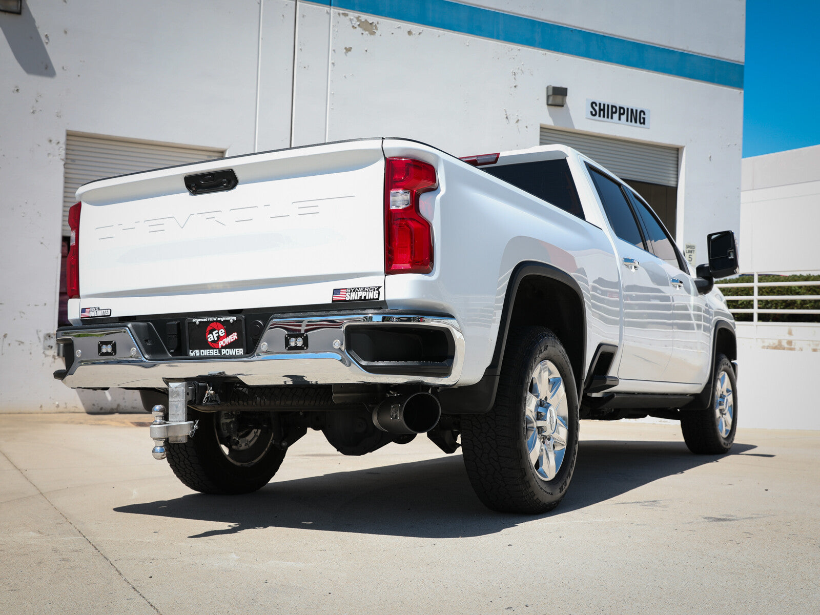 Large Bore-HD 5 Inch 409 Stainless Steel Dpf-Back Exhaust System w/ Tip GM Diesel Trucks 20-23 V8-6.6L (td) L5P aFe Power