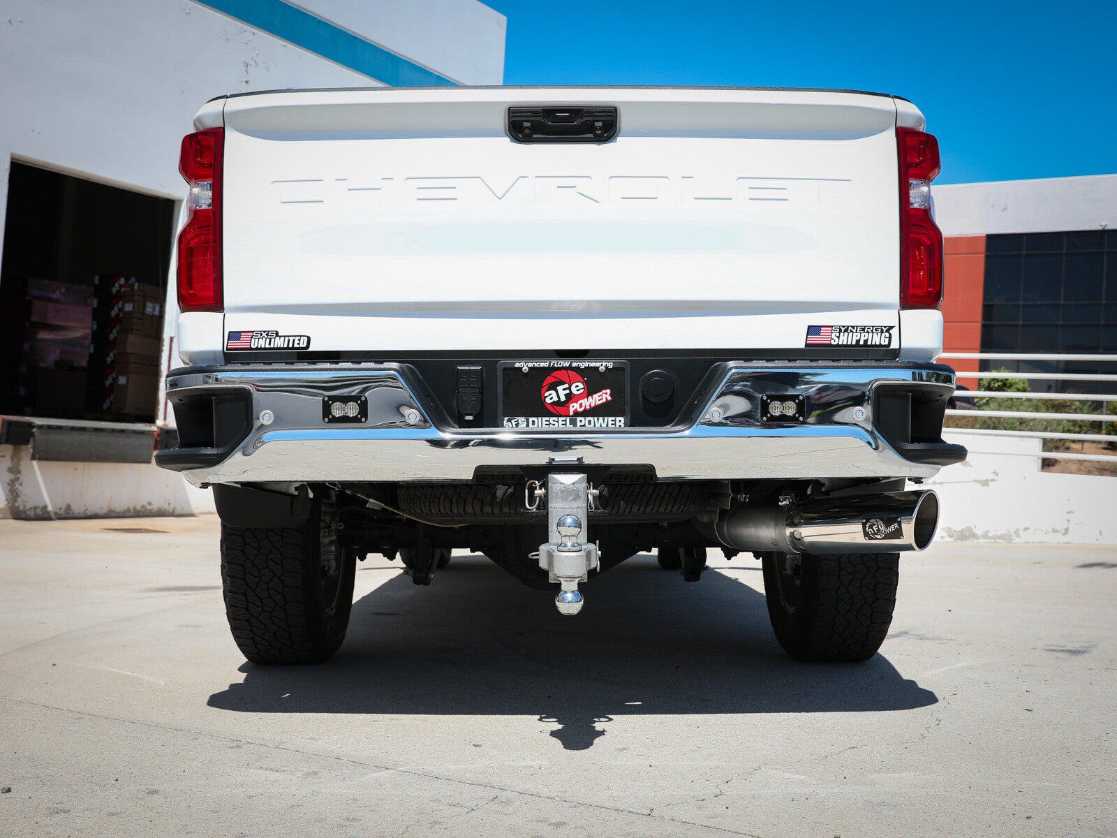 Large Bore-HD 5 Inch 409 Stainless Steel Dpf-Back Exhaust System w/ Tip GM Diesel Trucks 20-23 V8-6.6L (td) L5P aFe Power