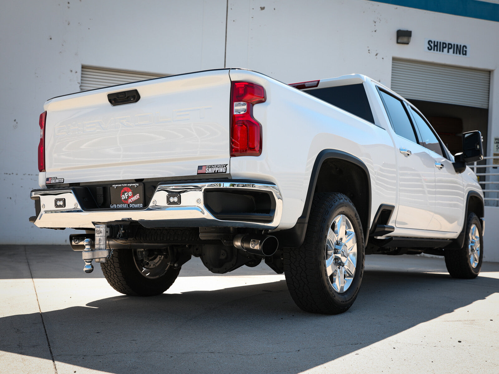 Large Bore-HD 4 Inch 409 Stainless Steel Dpf-Back Exhaust System w/ Tip GM Diesel Trucks 20-26 V8-6.6L (td) L5P aFe Power