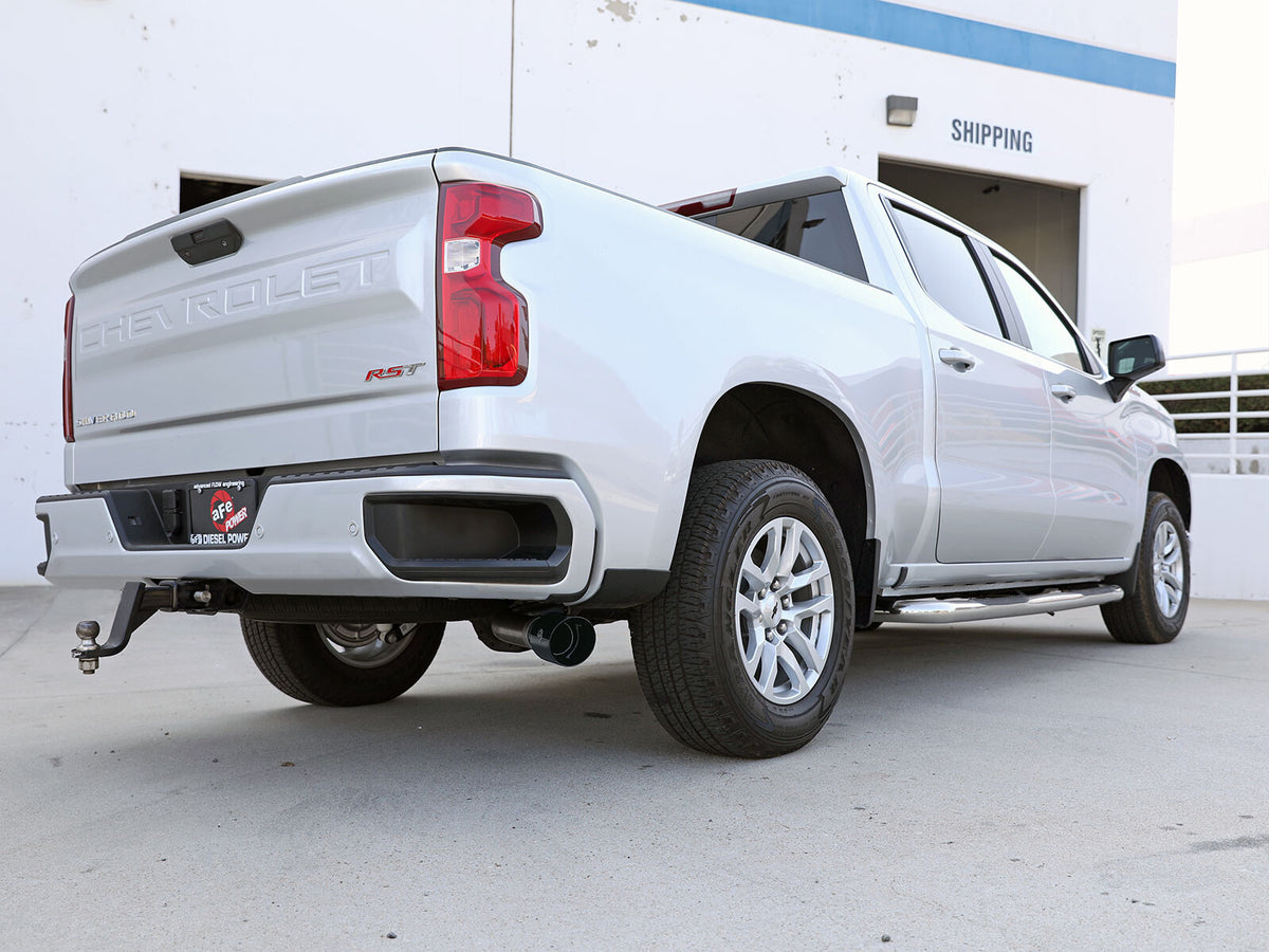 Large Bore-HD 3 Inch 409 Stainless Steel Dpf-Back Exhaust System w/ Black Tip GM Trucks 23-26 L6-3.0L (td) LZ0 aFe Power
