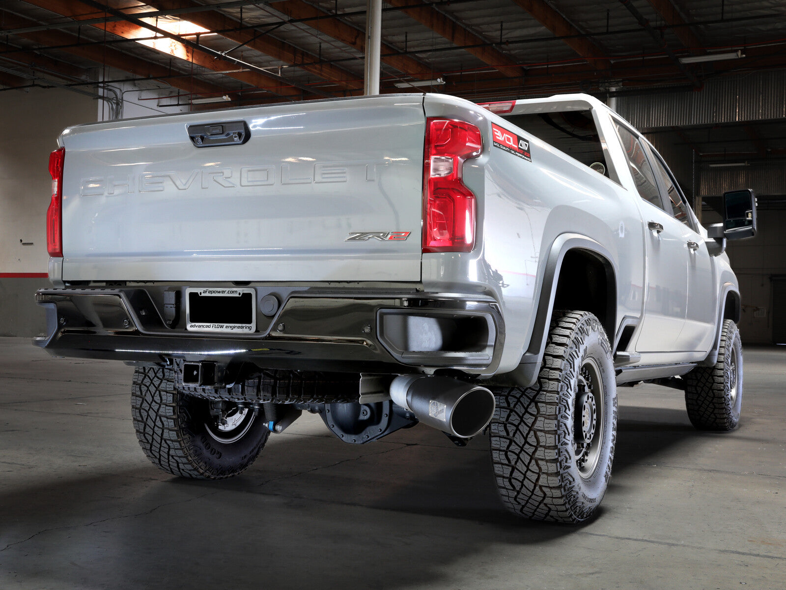 Large Bore-HD 5 Inch 409 Stainless Steel Dpf-Back Exhaust System w/ Tip GM Diesel Trucks 24-26 V8-6.6L (td) L5P aFe Power