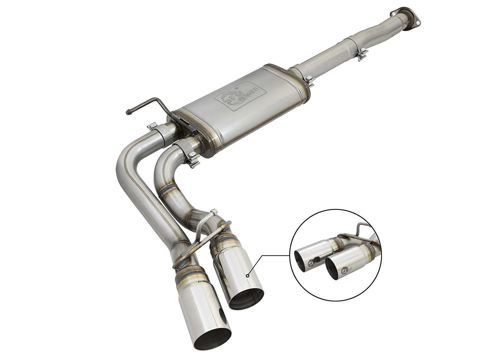 Rebel Series 3 Inch Cat-Back Exhaust System w/ Dual Mid-Side Exit Tips Toyota Tacoma 05-15 V6-4.0L aFe Power