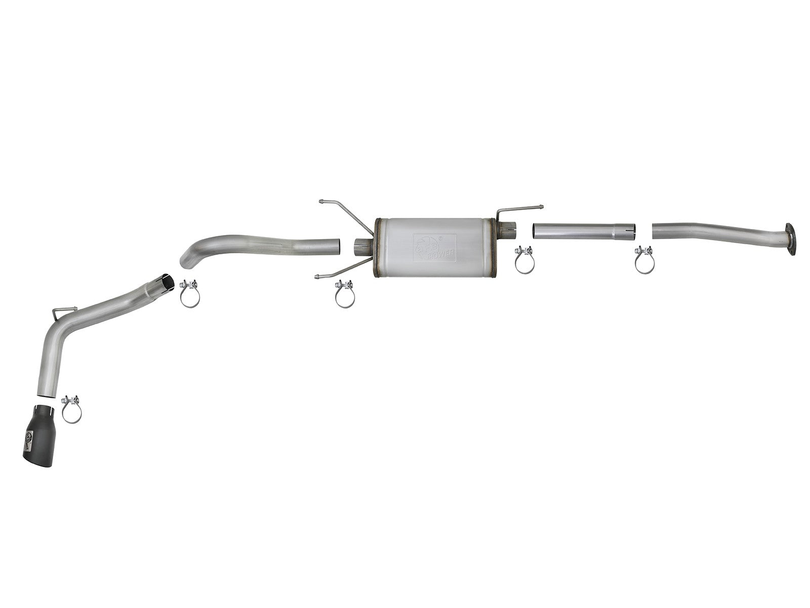 Mach Force-Xp 2-1/2 Inch 304 Stainless Steel Cat-Back Exhaust w/Black Tips Toyota Tacoma 16-23 L4-2.7L/V6-3.5L aFe Power