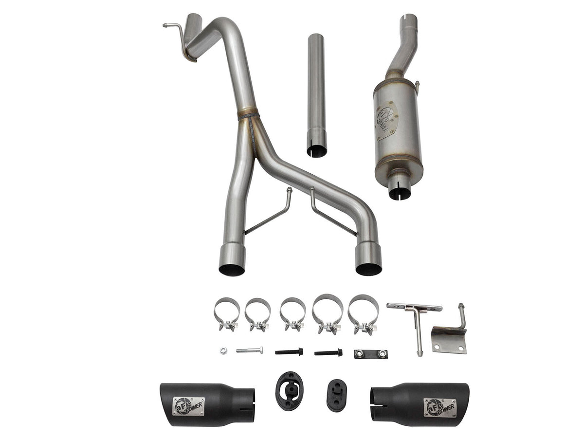Rebel Series 2-1/2 Inch 409 Stainless Steel Cat-Back Exhaust System w/Black Tip Jeep Wrangler (JK) 07-18 V6-3.6L/3.8L 2/4 Door aFe Power