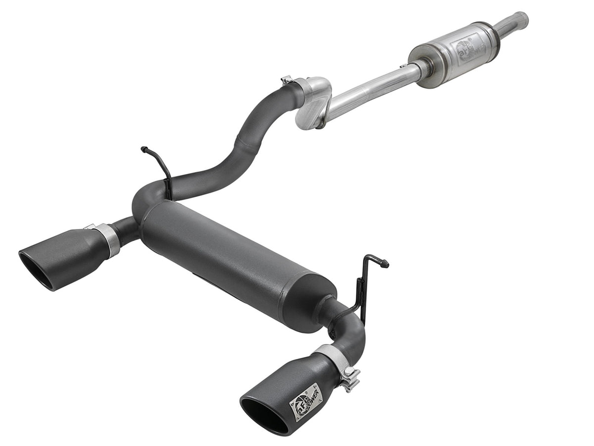 Rebel Series 2-1/2 Inch 409 Stainless Steel Cat-Back Exhaust System w/ Black Tips Jeep Wrangler (Jl) 18-26 V6-3.6L aFe Power