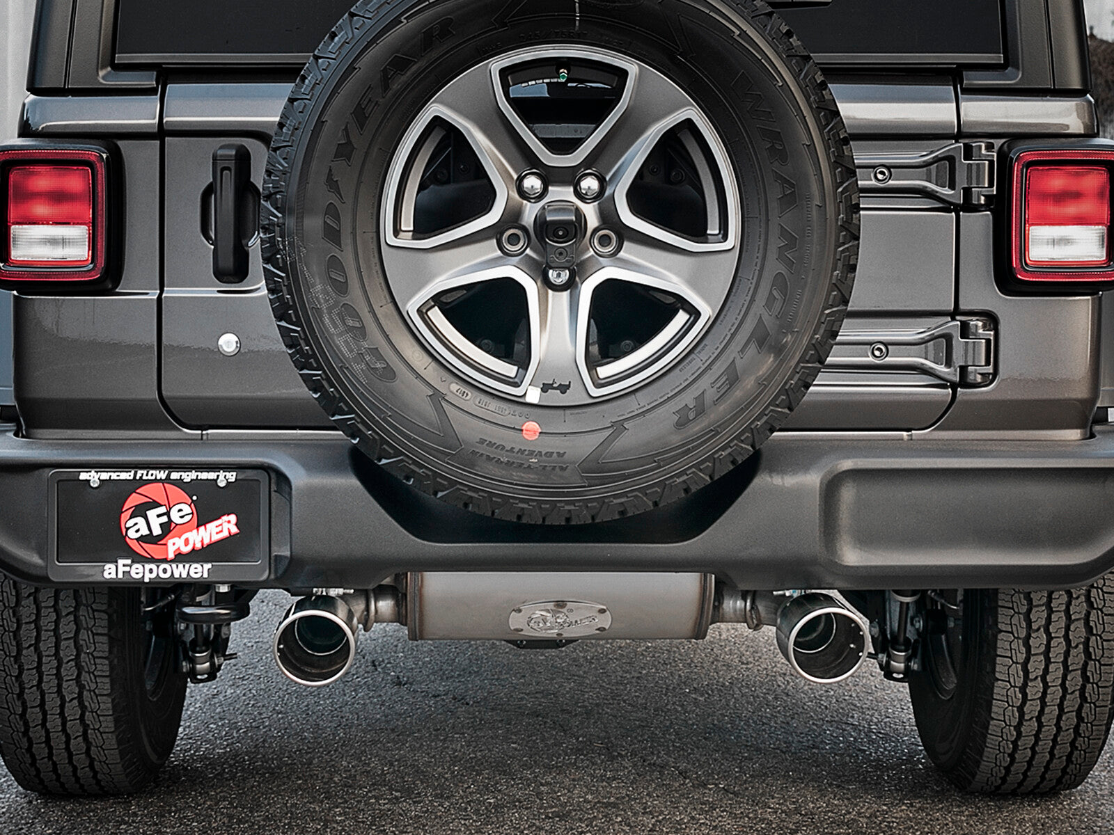 Rebel Series 2-1/2 Inch 409 Stainless Steel Cat-Back Exhaust w/ Polished Tips Jeep Wrangler (Jl) 18-26 V6-3.6L aFe Power