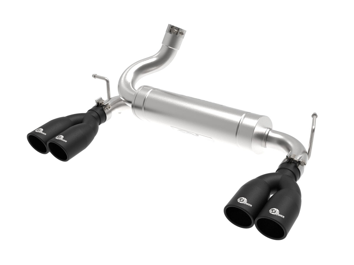 Rebel Series 2-1/2 Inch 409 Stainless Steel Axle-Back Exhaust System Black Jeep Wrangler (JK) 07-18 V6-3.6L/3.8L aFe Power