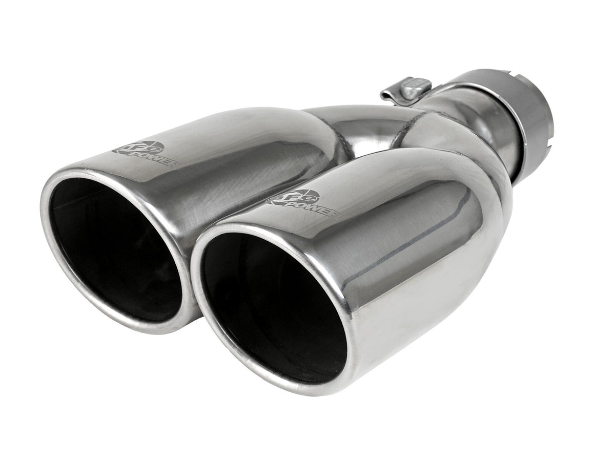 Rebel Series 2-1/2 Inch 409 Stainless Steel Axle-Back Exhaust System Polished Jeep Wrangler (JK) 07-18 V6-3.6/3.8L aFe Power