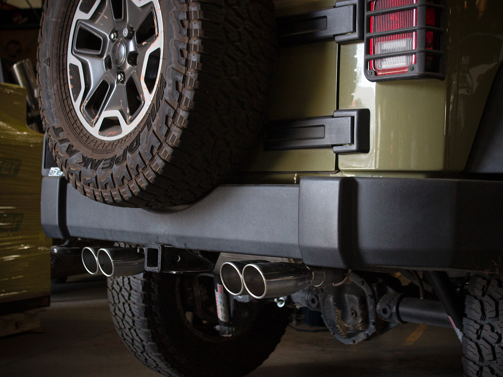 Rebel Series 2-1/2 Inch 409 Stainless Steel Axle-Back Exhaust System Polished Jeep Wrangler (JK) 07-18 V6-3.6/3.8L aFe Power