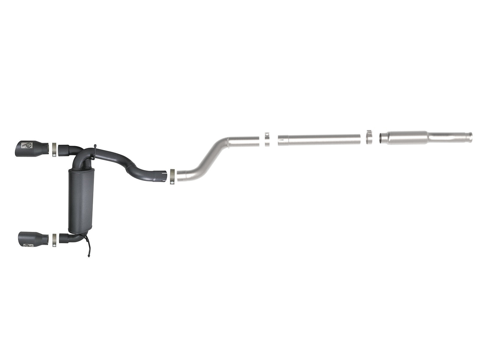 Rebel Series 3 Inch to 2-1/2 Inch 409 Stainless Steel Cat-Back Exhaust w/ Tip Jeep Wrangler (Jl) 18-26 L4-2.0L (t) aFe Power