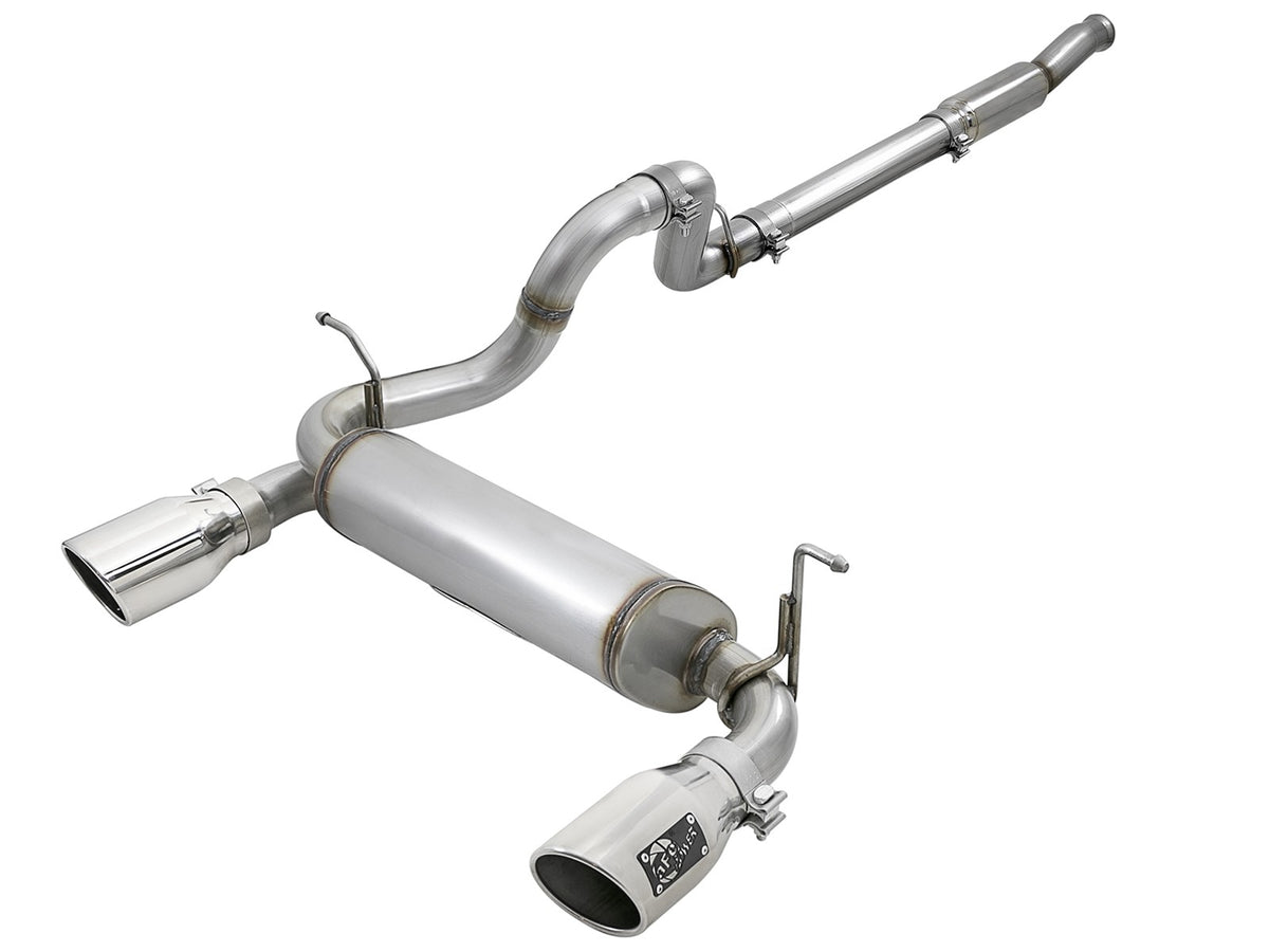 Rebel Series 3 Inch to 2-1/2 Inch 409 Stainless Steel Cat-Back Exhaust w/ Polish Tip Jeep Wrangler (Jl) 18-26 L4-2.0L (t) aFe Power