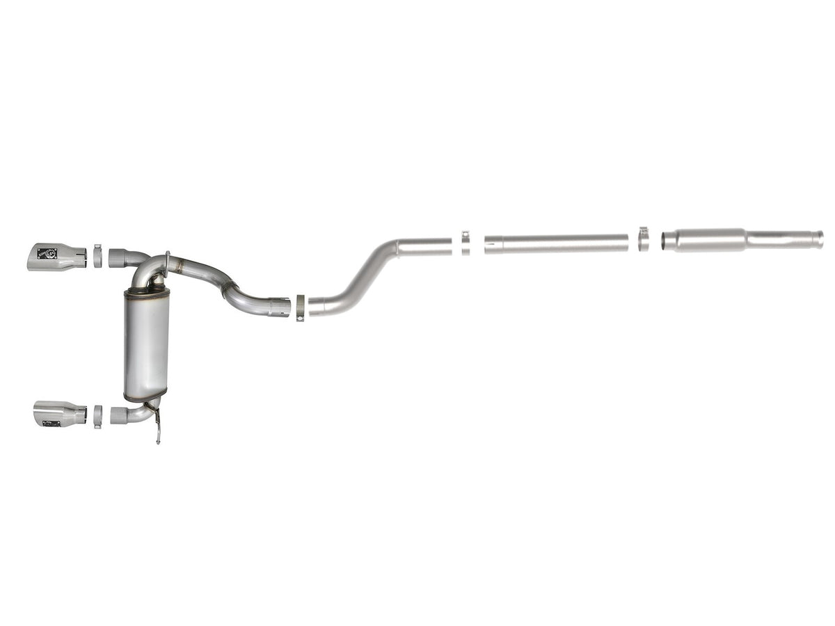 Rebel Series 3 Inch to 2-1/2 Inch 409 Stainless Steel Cat-Back Exhaust w/ Polish Tip Jeep Wrangler (Jl) 18-26 L4-2.0L (t) aFe Power