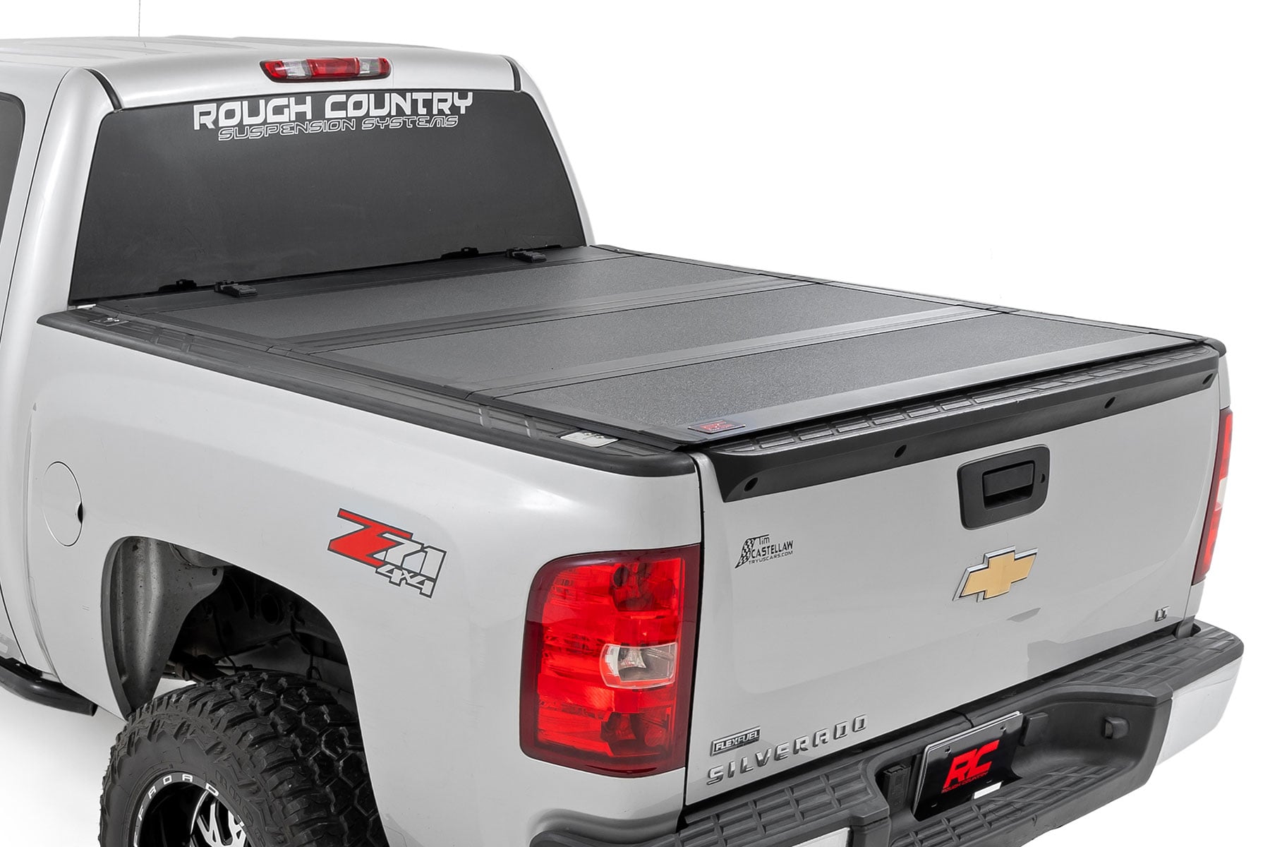 Hard Tri-Fold Flip Up Bed Cover 5 Foot 9 Inch Bed Silverado/Sierra 1500 (07-13) Rough Country