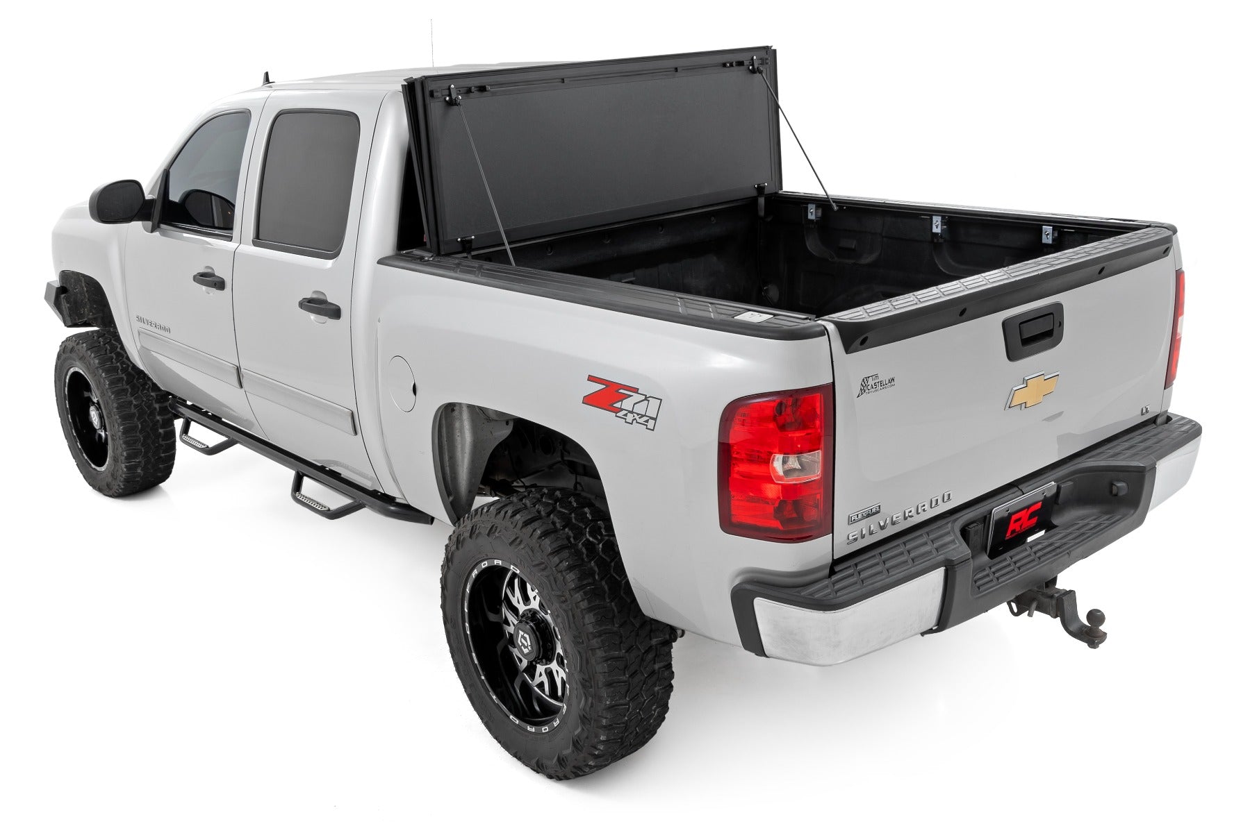 Hard Tri-Fold Flip Up Bed Cover 5 Foot 9 Inch Bed Silverado/Sierra 1500 (07-13) Rough Country