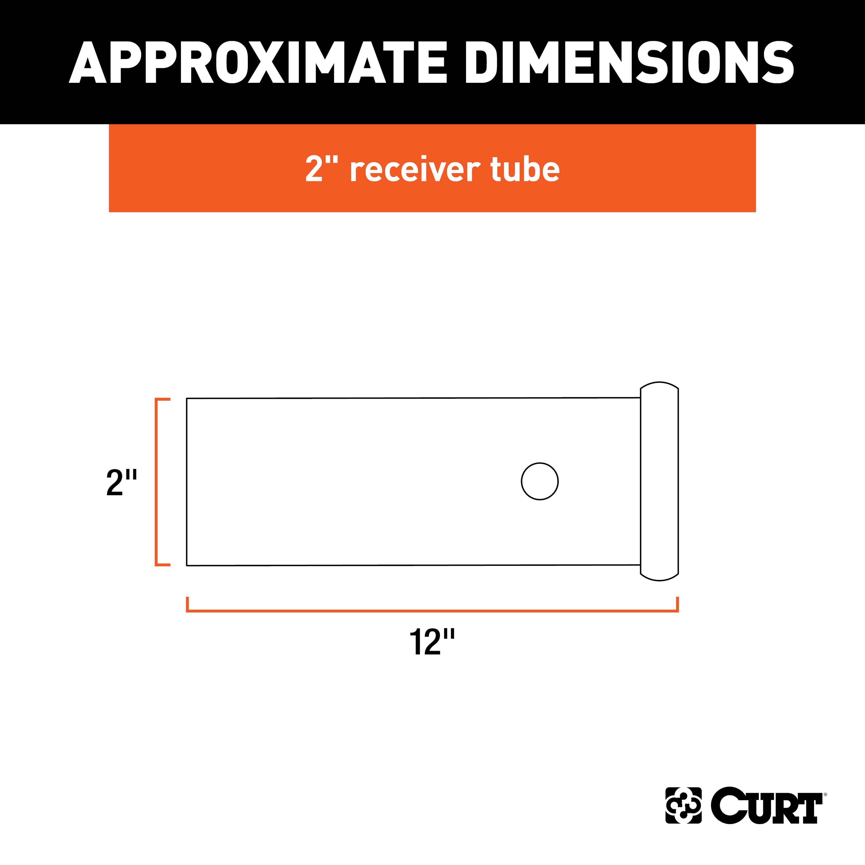 CURT 2-Inch x 12-Inch Weld-On Raw Steel Trailer Hitch Receiver Tube Model 49120