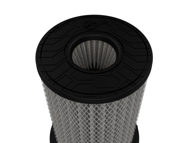 aFe MagnumFLOW Pro DRY S air filter with a 2.5-inch inlet and 7-inch height, designed for enhanced airflow and filtration.