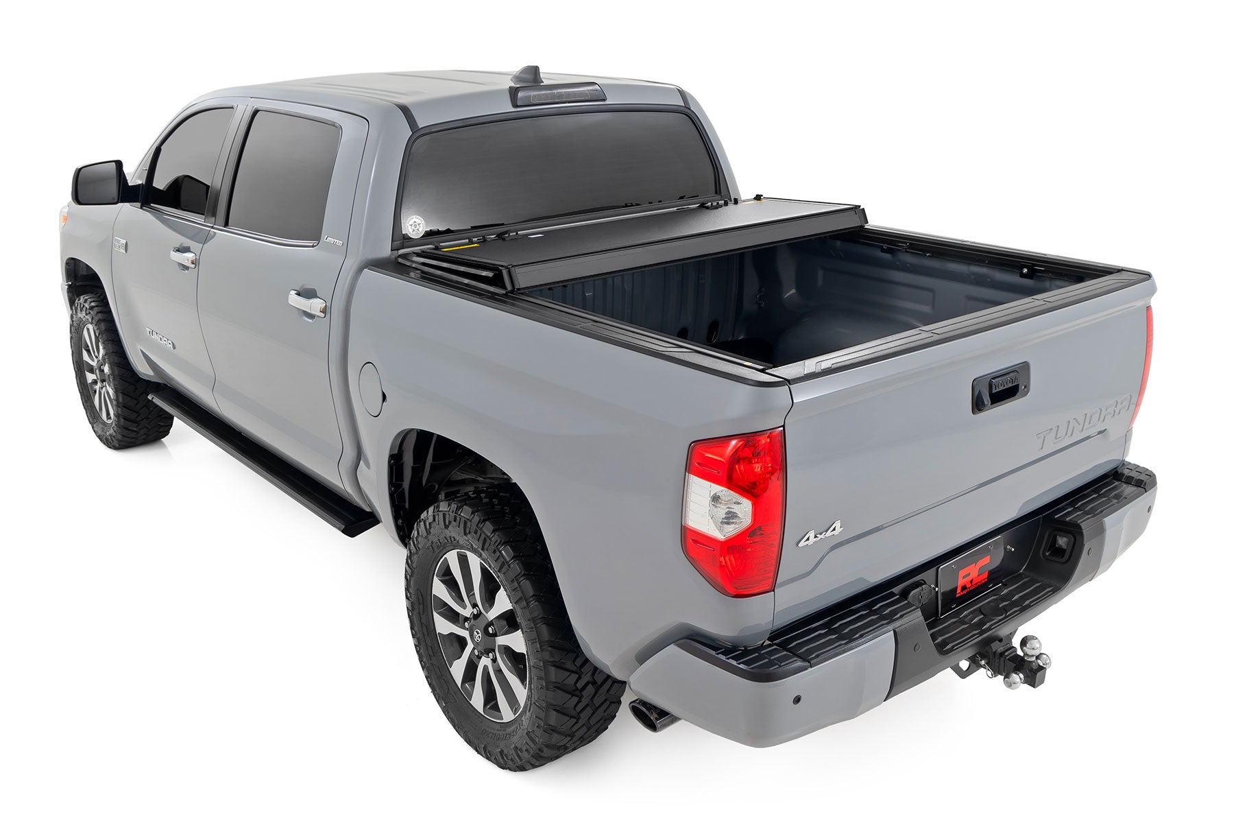 Hard Tri-Fold Flip Up Bed Cover 5 Foot 7 Inch Bed Toyota Tundra 2WD/4WD (07-21) Rough Country