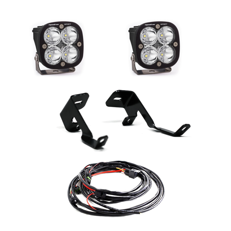 Baja Designs A-Pillar Kit for 2015-2020 Ford F-150 with LED lights, mounting brackets, and wiring harness.