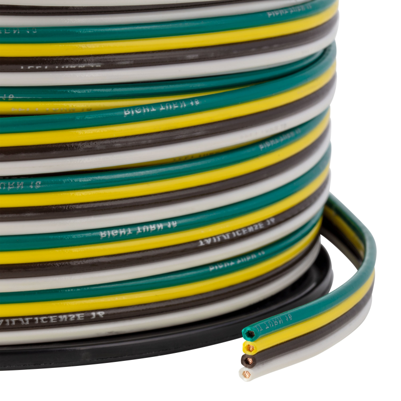 CURT Automotive Primary Wire, 4-Bond White, Brown, Yellow, Green 250' Spool Model 57032