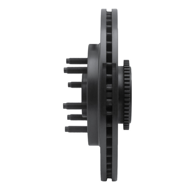 R1 04-08 Ford F-150 RWD Front Left Drilled & Slotted Black Brake Rotor