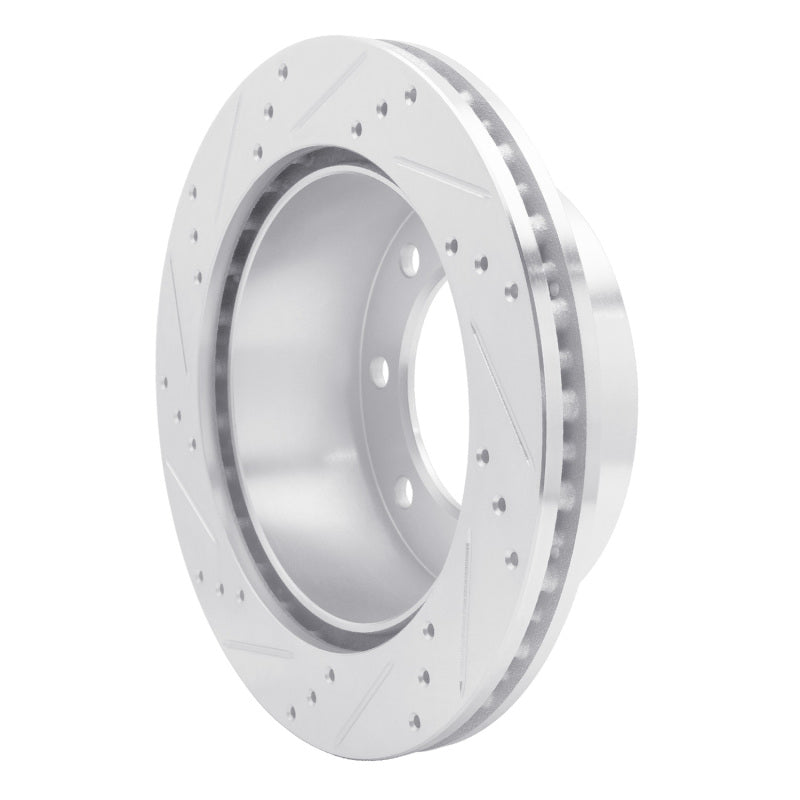 R1 99-05 Ford F-250 2WD (Super Duty) Rear Right Drilled & Slotted Silver Brake Rotor