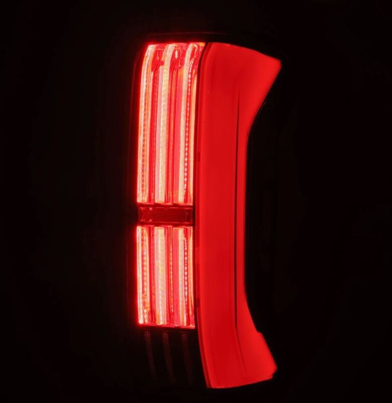 AlphaRex NOVA-Series LED tail light for 22-24 Toyota Tundra in black and red, showcasing a sleek, modern design.